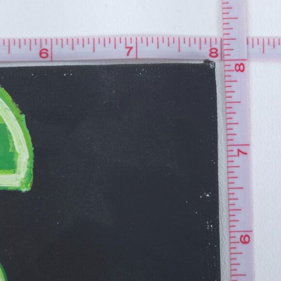 Oil on Canvas Hand Painted Neon Cherries 8" x 8" Abstract Simplicity 1st Release - Picture 7 of 7